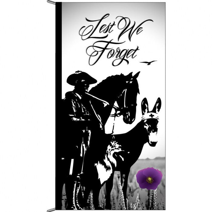 Lest We Forget Flag - Animals Purple Poppy