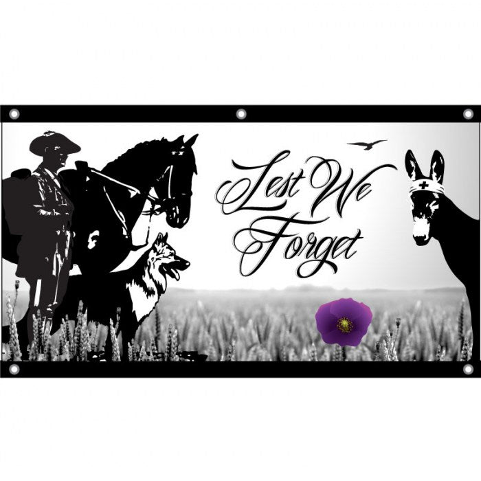 Lest We Forget Flag - Animals Purple Poppy