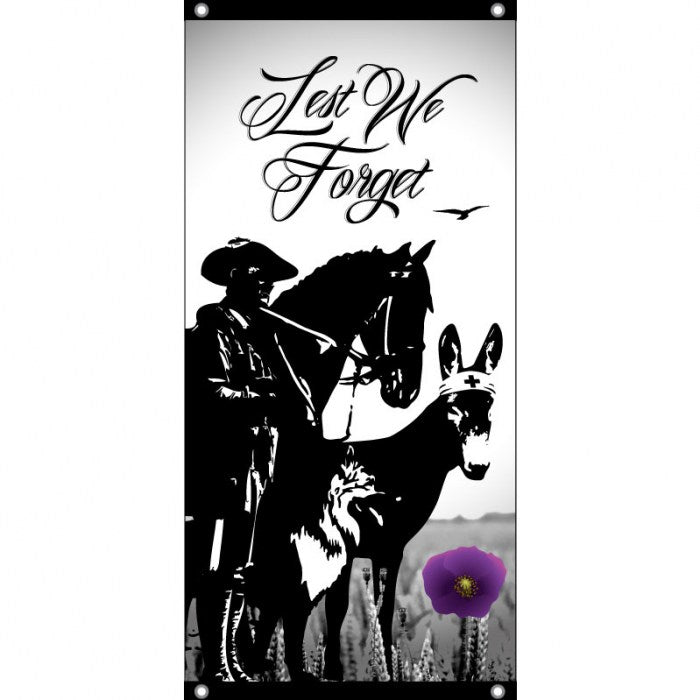 Lest We Forget Flag - Animals Purple Poppy