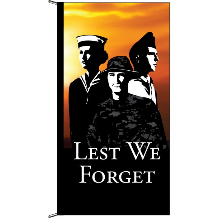 Lest We Forget Flag - Triservices