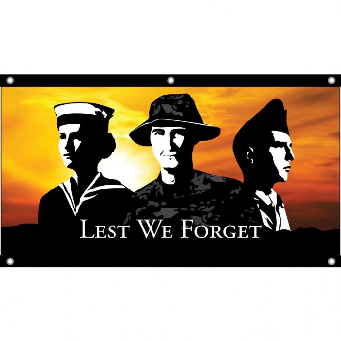 Lest We Forget Flag - Triservices