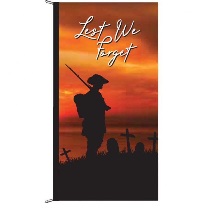 Lest We Forget Flag - Sunset Soldier