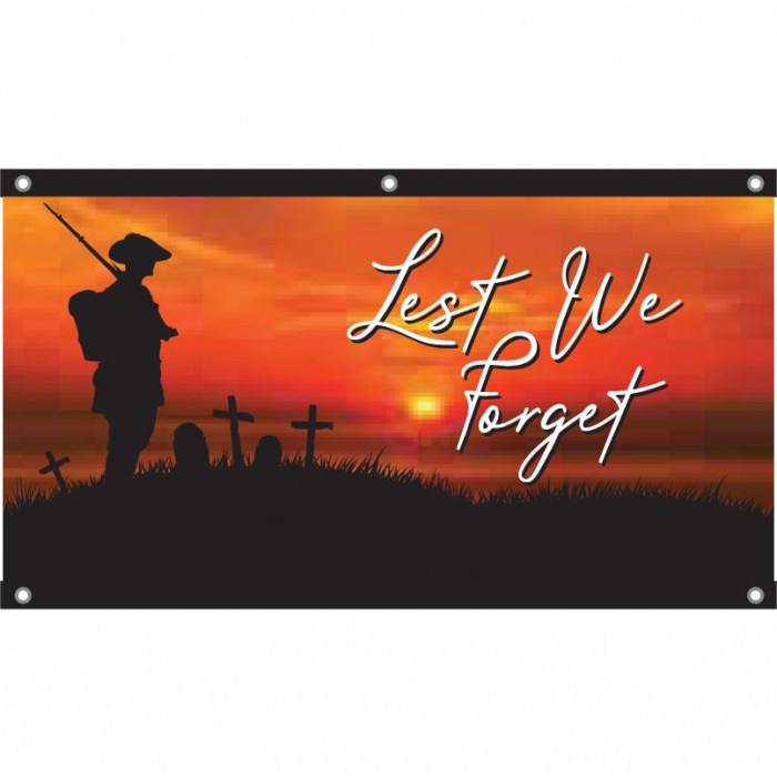 Lest We Forget Flag - Sunset Soldier
