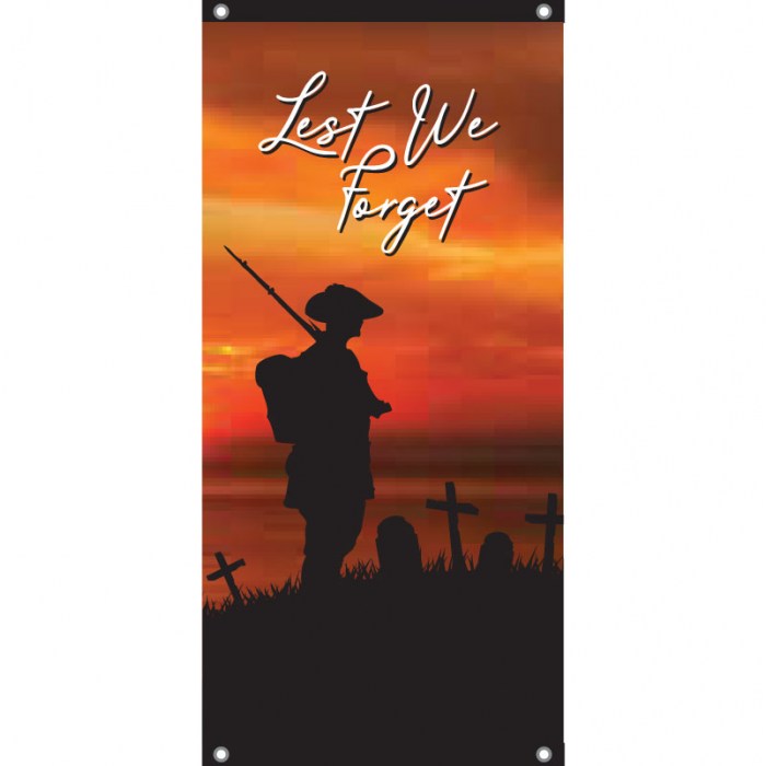 Lest We Forget Flag - Sunset Soldier