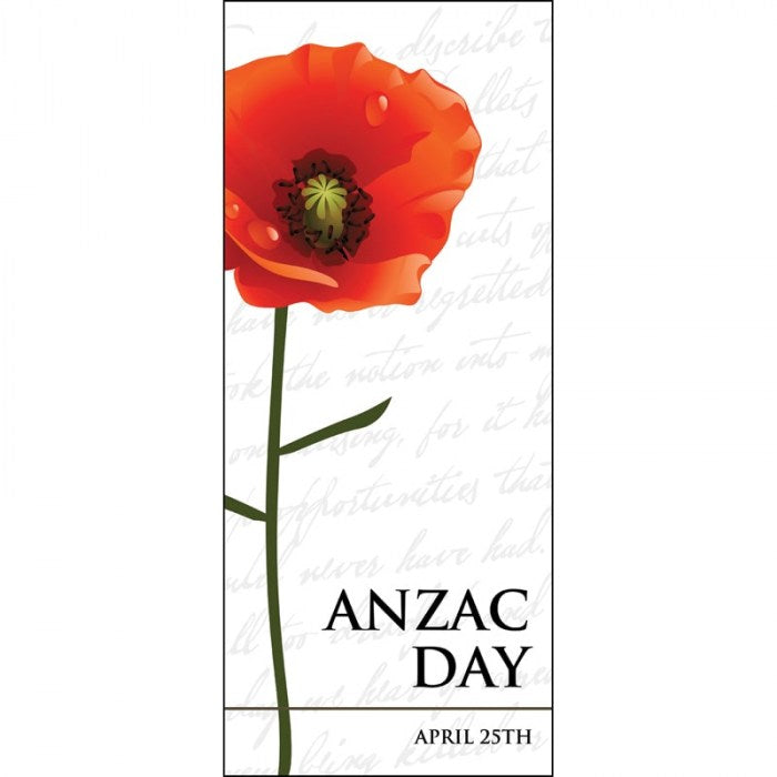 ANZAC Day Flag - Tall Red Poppy