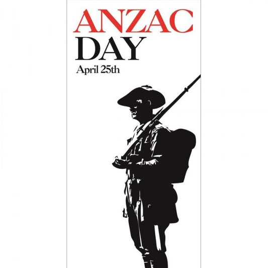 ANZAC Day Flag - Soldier on White Background