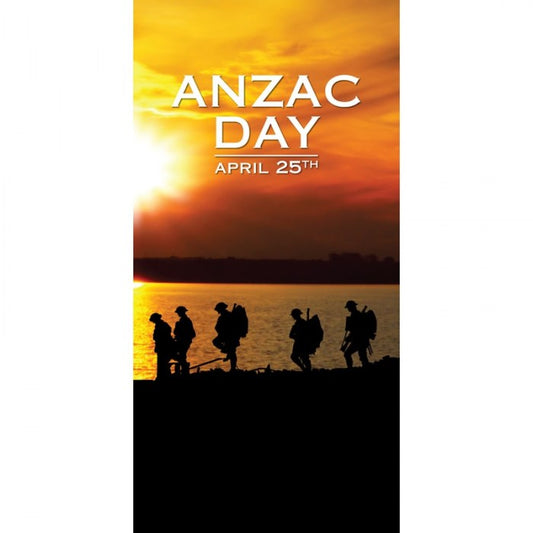 ANZAC Day Flag - Five Soldiers Walking