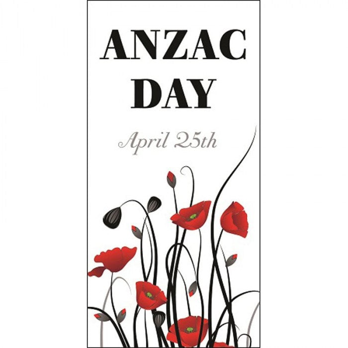 ANZAC Day Flag - Red Poppies with Date