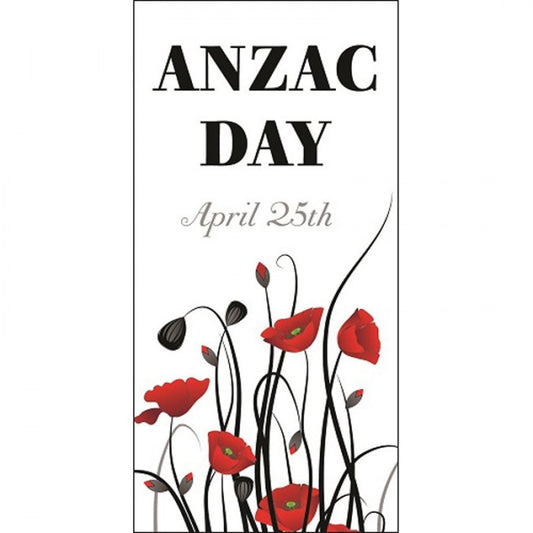 ANZAC Day Flag - Red Poppies with Date