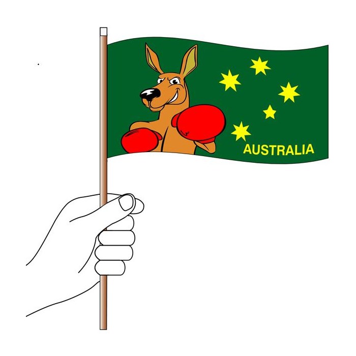 Boxing Kangaroo Handwaver Flag