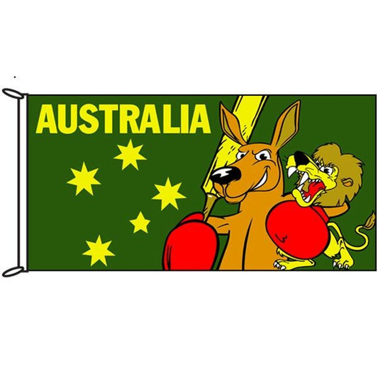 Boxing Kangaroo Cricket Flag (1800mm x 900mm)