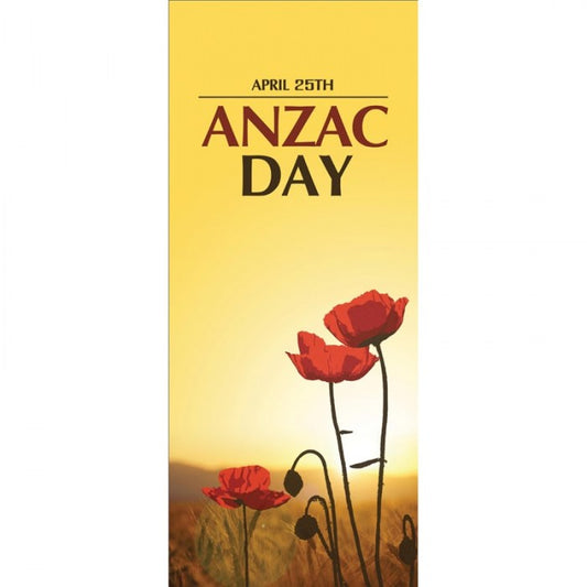 ANZAC Day Flag - Poppies with Sunset