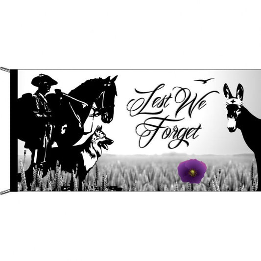 Lest We Forget Flag - Animals Purple Poppy