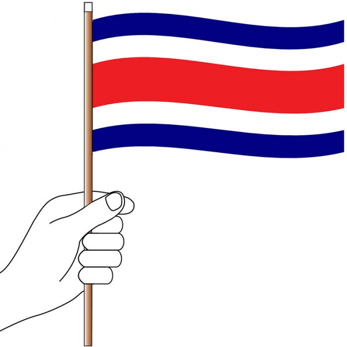 Costa Rica Handwaver Flag