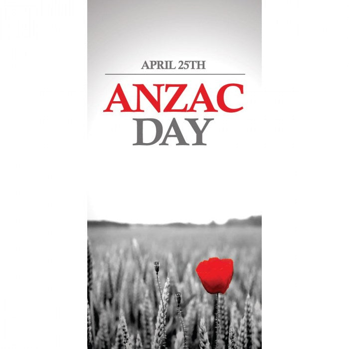 ANZAC Day Flag - Single Poppy