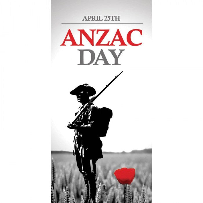 ANZAC Day Flag - Soldier with Red Poppy
