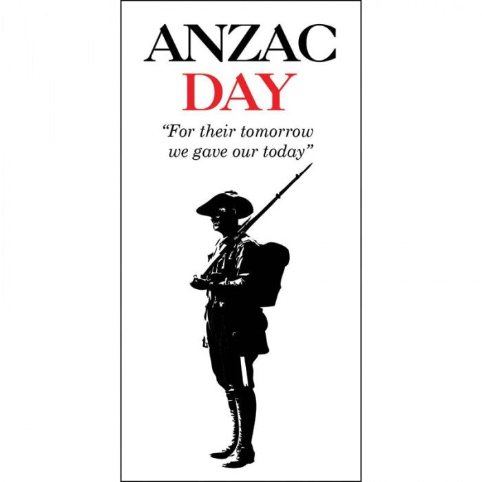 ANZAC Day Flag - Single Soldier with Quote