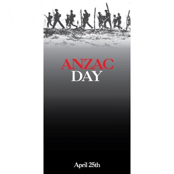 ANZAC Day Flag - Soldiers on Grey Field