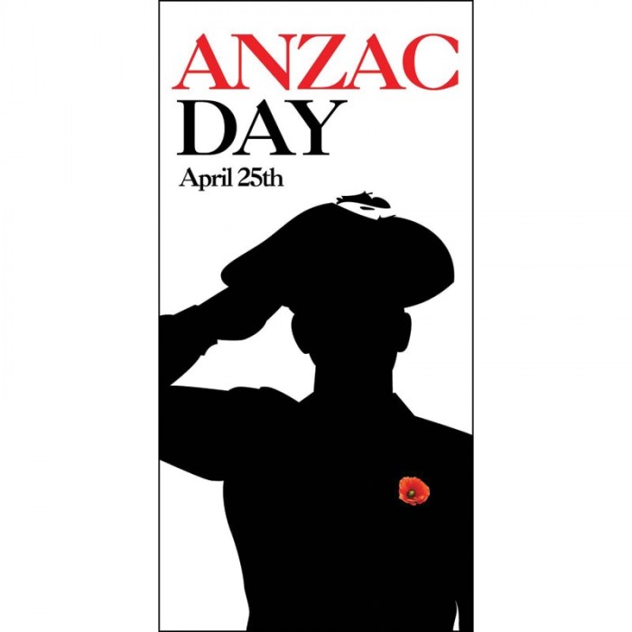 ANZAC Day Flag - Soldier Silhouette with Poppy