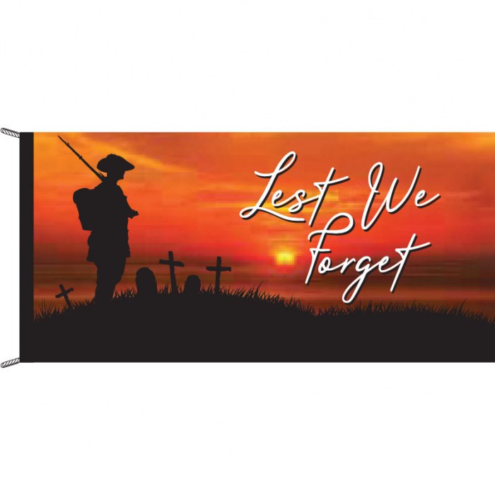 Less We Forget Banner Lest We Forget Flags | ANZAC & Remembrance Day | Made in Australia ...