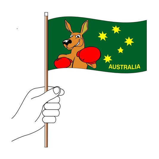 Boxing Kangaroo Handwaver Flag