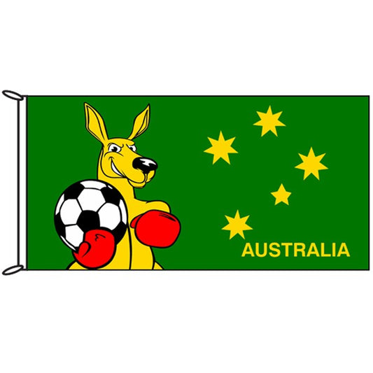 Boxing Kangaroo with Ball Flag (1800mm x 900mm)