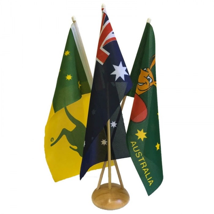 Australian Sporting Flags Desk Set