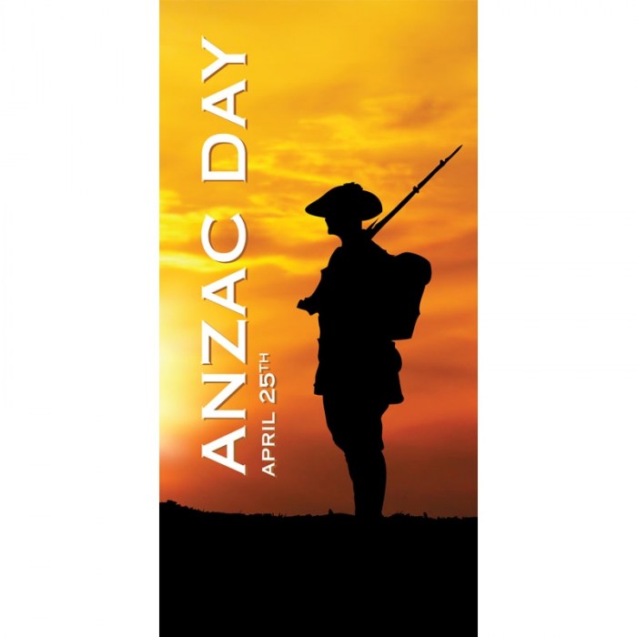 ANZAC Day Flag - Sunset with Armed Soldier