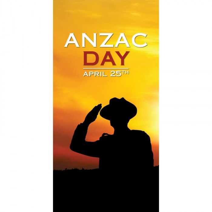 ANZAC Day Flag - Sunset with Soldier Salute