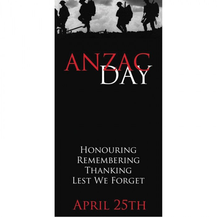 ANZAC Day Flag - Lest We Forget Black with Red
