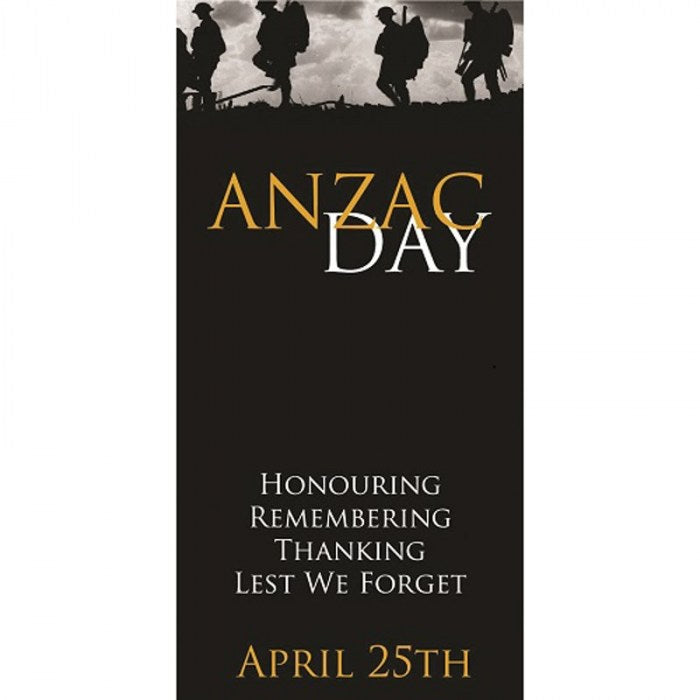 ANZAC Day Flag - Lest We Forget Black with Yellow