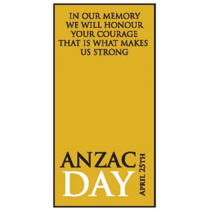 ANZAC Day Flag - We Will Honour Yellow