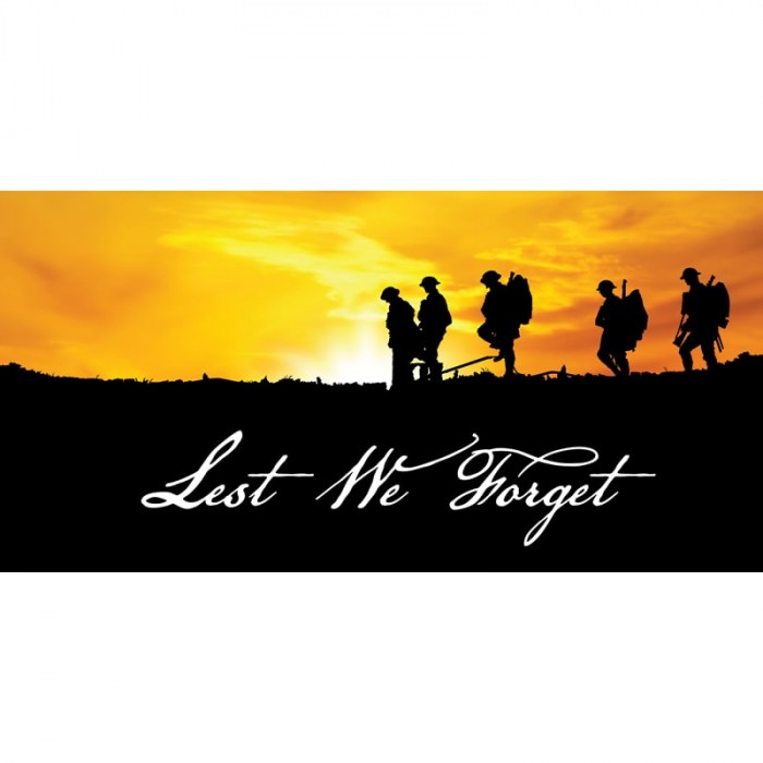 Lest We Forget Flag - Soldiers and Sunset