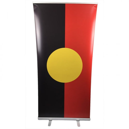 Aboriginal Pull Up Banner with Standard Silver Base (2000mm x 1000mm)