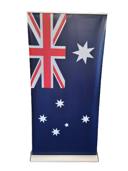 Australian Flag Pull Up Banner with Deluxe Base (2000mm x 1000mm)