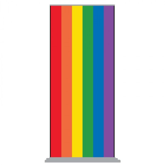 Rainbow Pull Up Banner with Standard Silver Base (850mm x 2000mm ...
