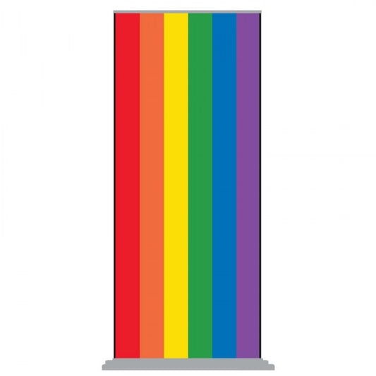 Rainbow Pull Up Banner with Standard Silver Base (850mm x 2000mm)