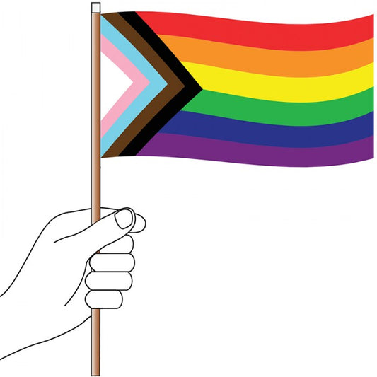 Progress Pride Handwaver Flag